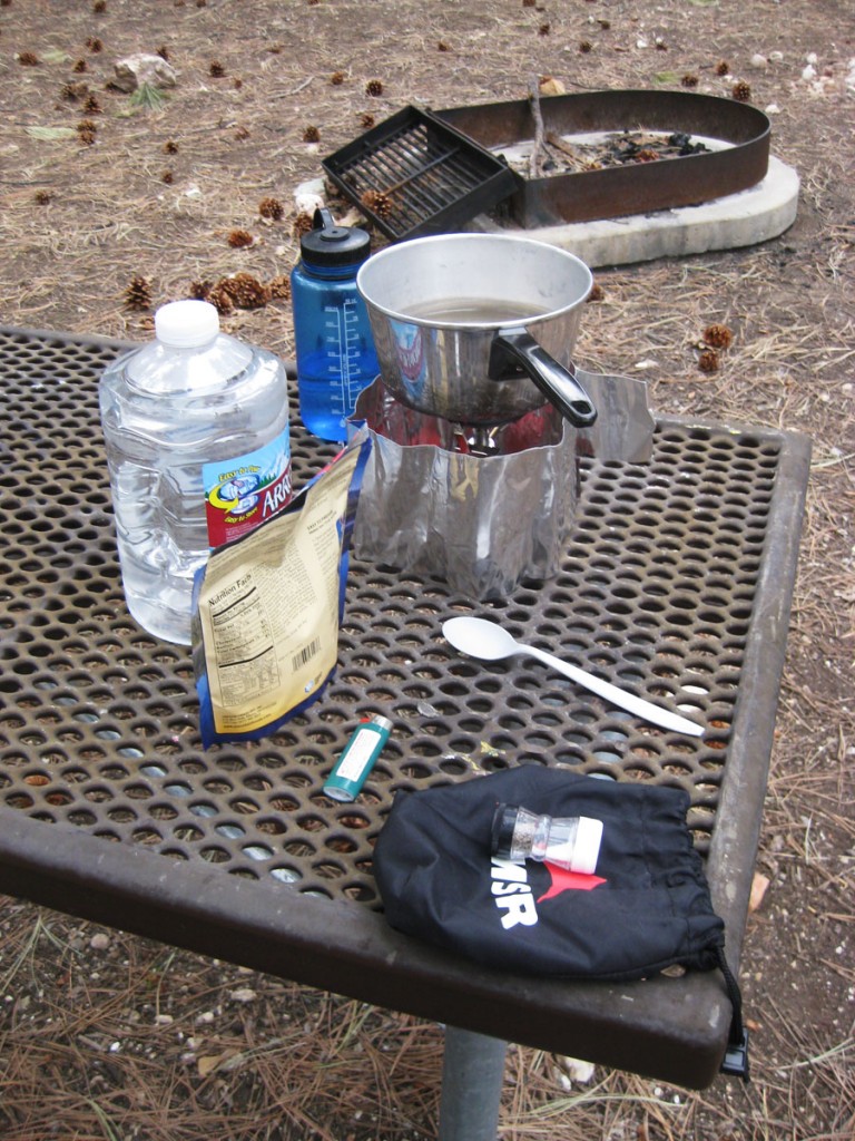 Dinner the night before the hike. Dinner the night before the hike.