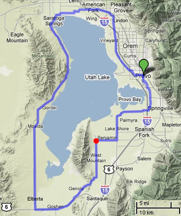A map of the route. A map of the route.