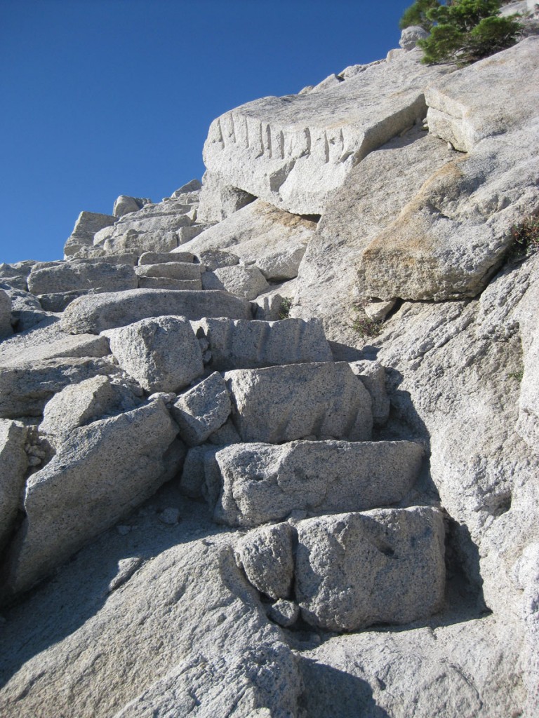 Some steps in the shoulder of Half Dome.