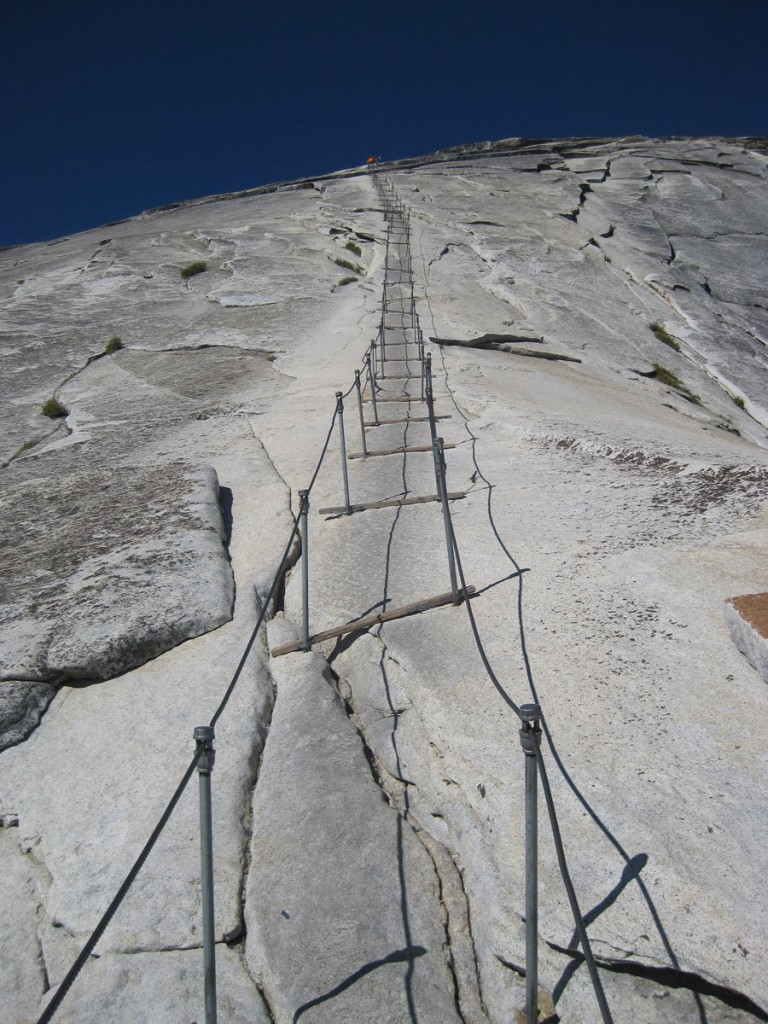 Looking up the cables.