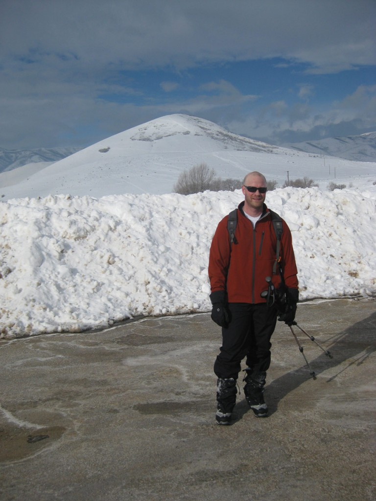 Christian in front of Chair Hill.