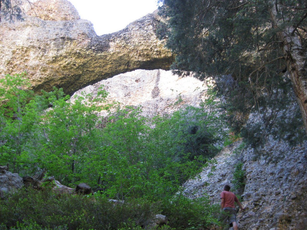 Jeff and the arch in Maple Canyon. Jeff and the arch in Maple Canyon.