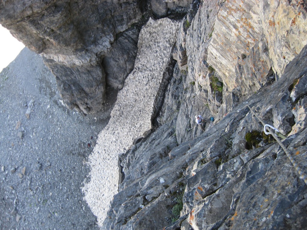 Looking down from partway up the third pitch. Awesome exposure! Looking down from partway up the third pitch. Awesome exposure!