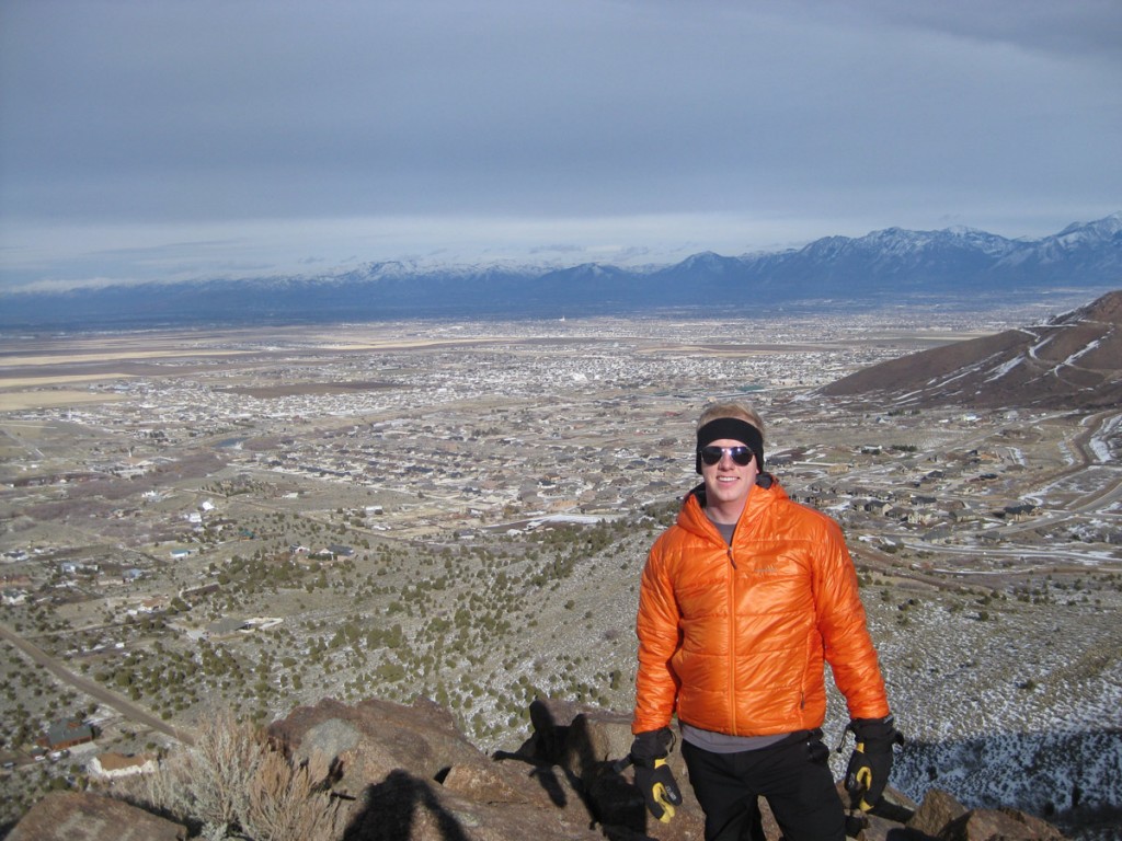 Eric on top, with the Salt Lake Valley behind him.