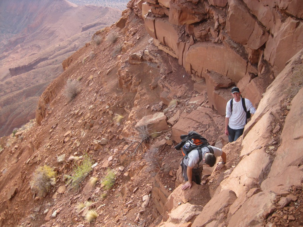 Going up one of the 4th class sections