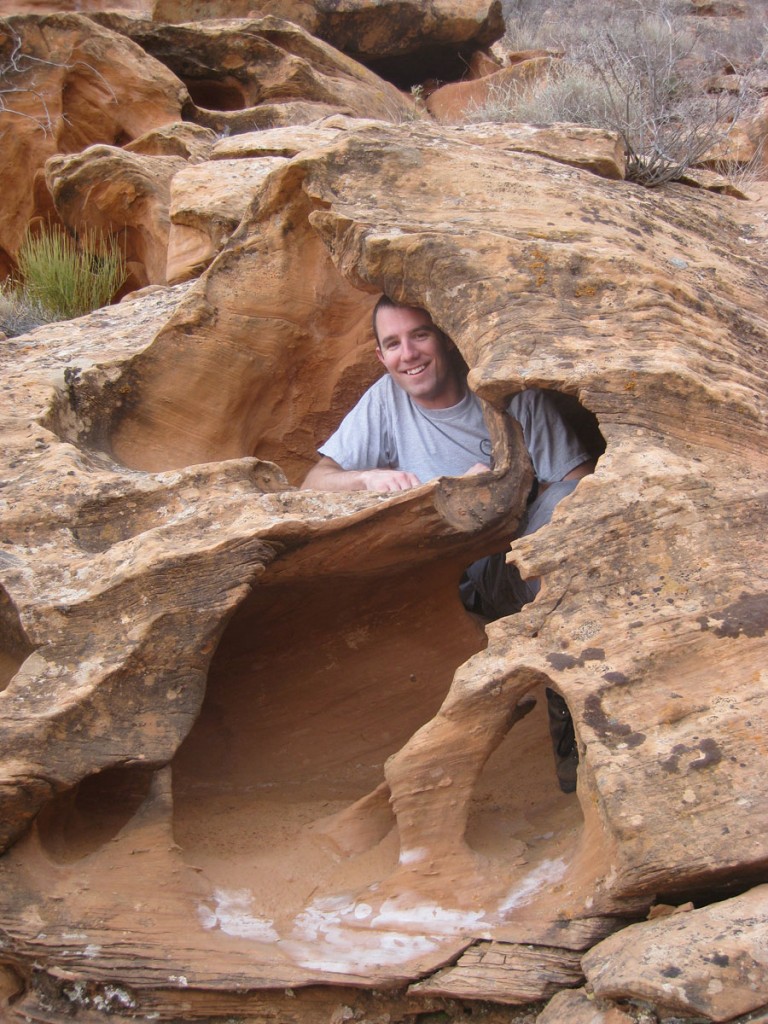 Spencer in some cool rock.