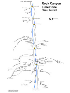 Rock Canyon limestone climbing areas