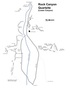 Rock Canyon quartzite climbing areas