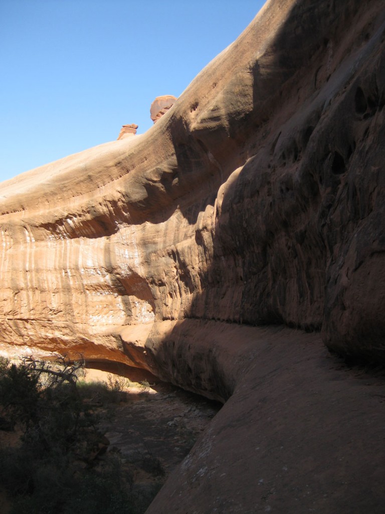 Ledge on the last rappel Ledge on the last rappel