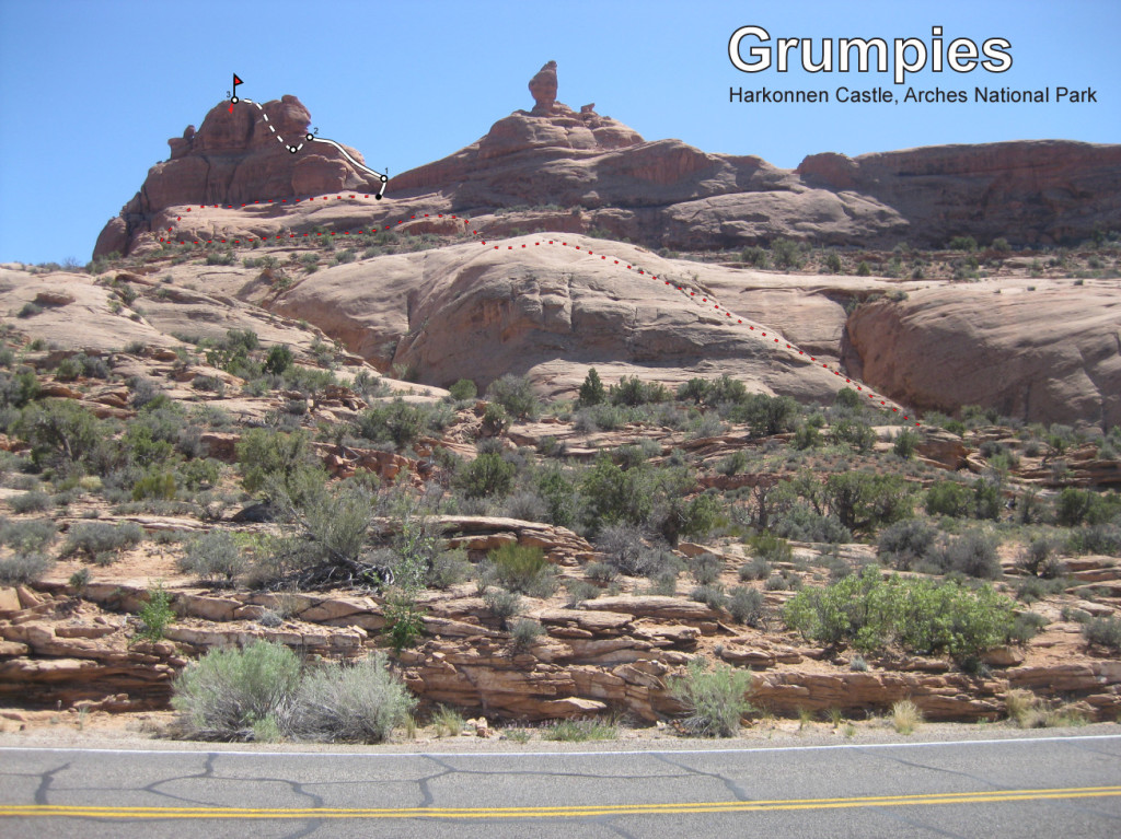 Beta photo with the approach marked.