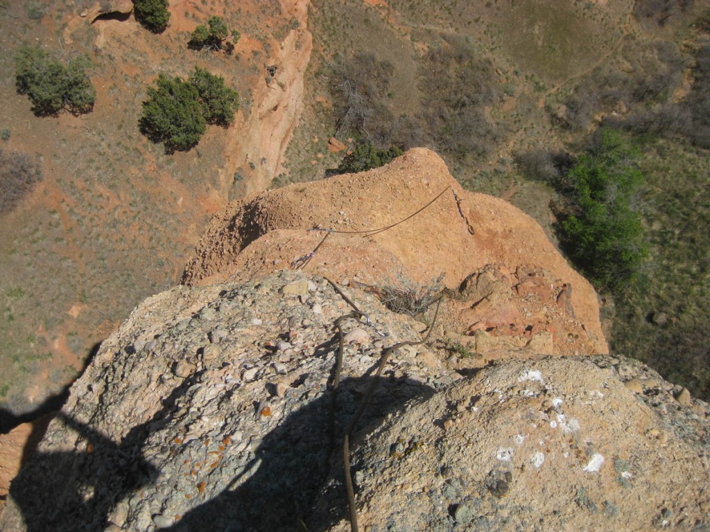 Looking down the final "pitch" and to the top of the first pitch. Looking down the final "pitch" and to the top of the first pitch.